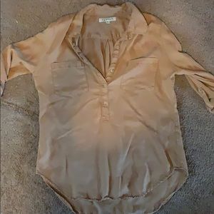 Francesca’s Brand Half Button Down Collared Shirt